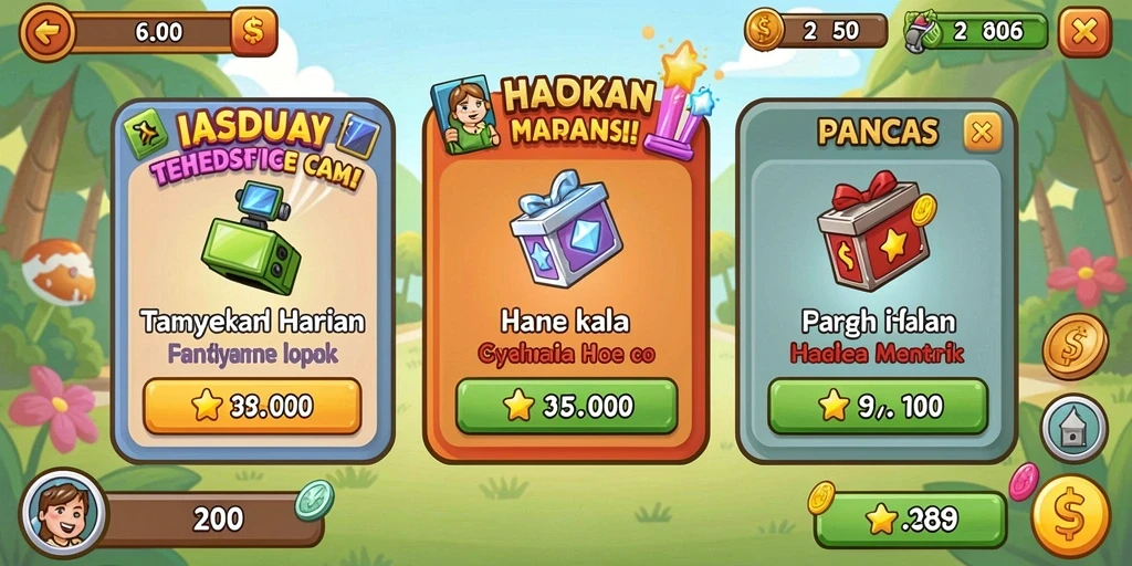 Menampilkan salah satu level menantang dalam permainan.